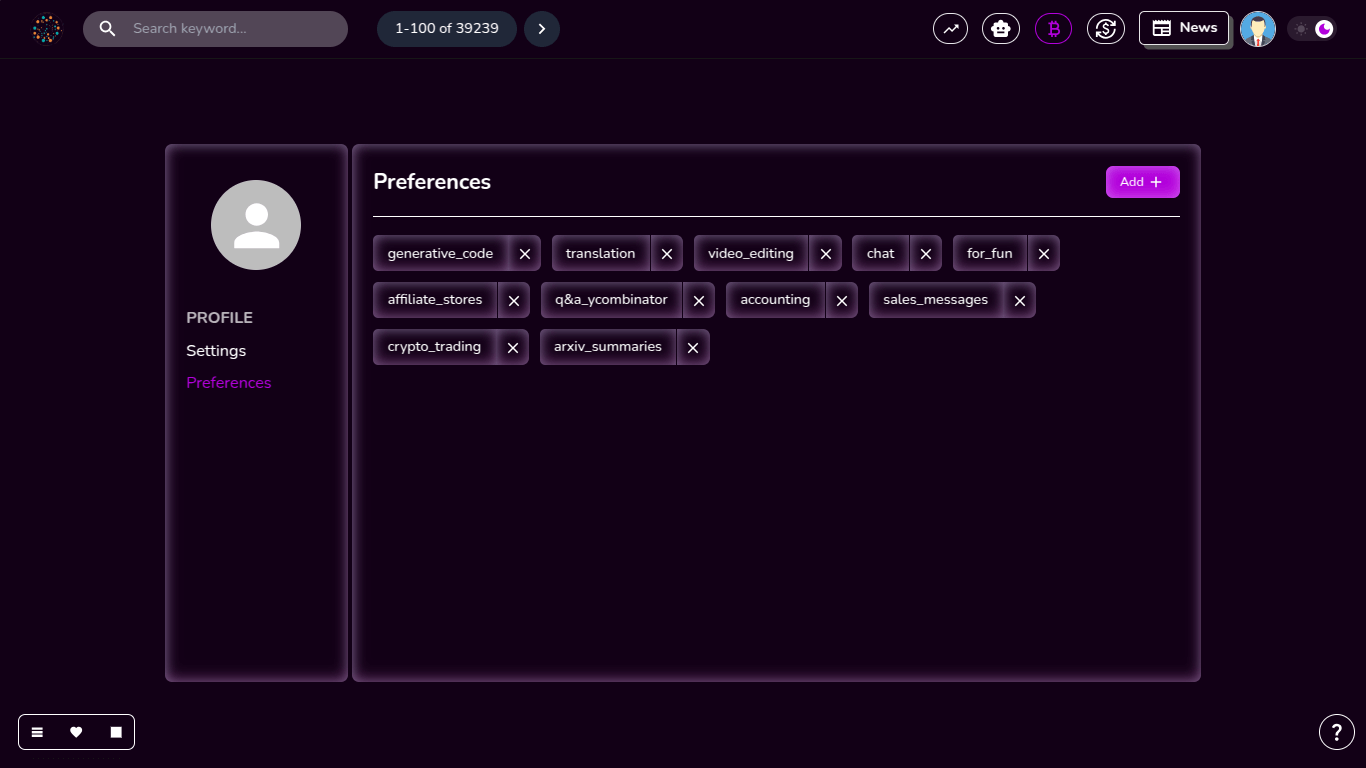 Preference manage